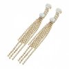 EARRINGS GOLD LONG ZIRCONIA WEDDING WEDDING